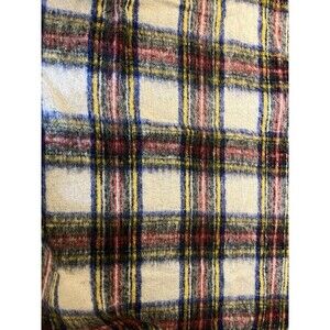 Vintage Glentana Mohair Wool Plaid Throw Blanket Scotland 65x40 Tartan Fringe